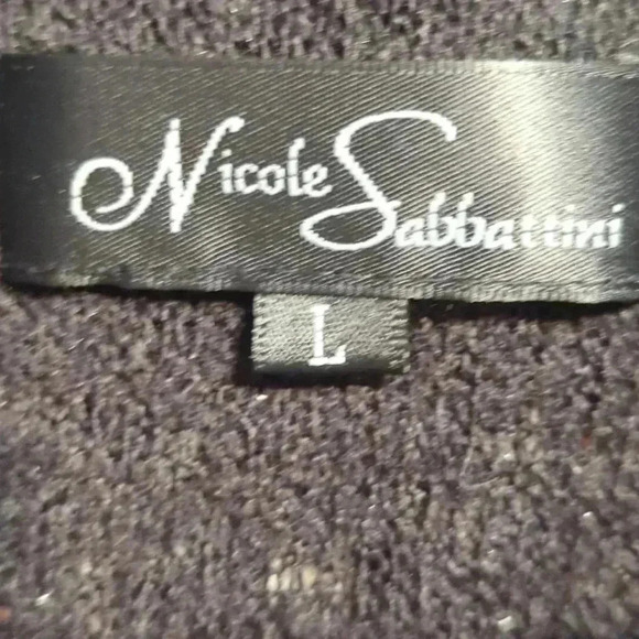 Nicole SABBATTINI lagenlook mixed media delicately soft sweater coat size large - Picture 8 of 10